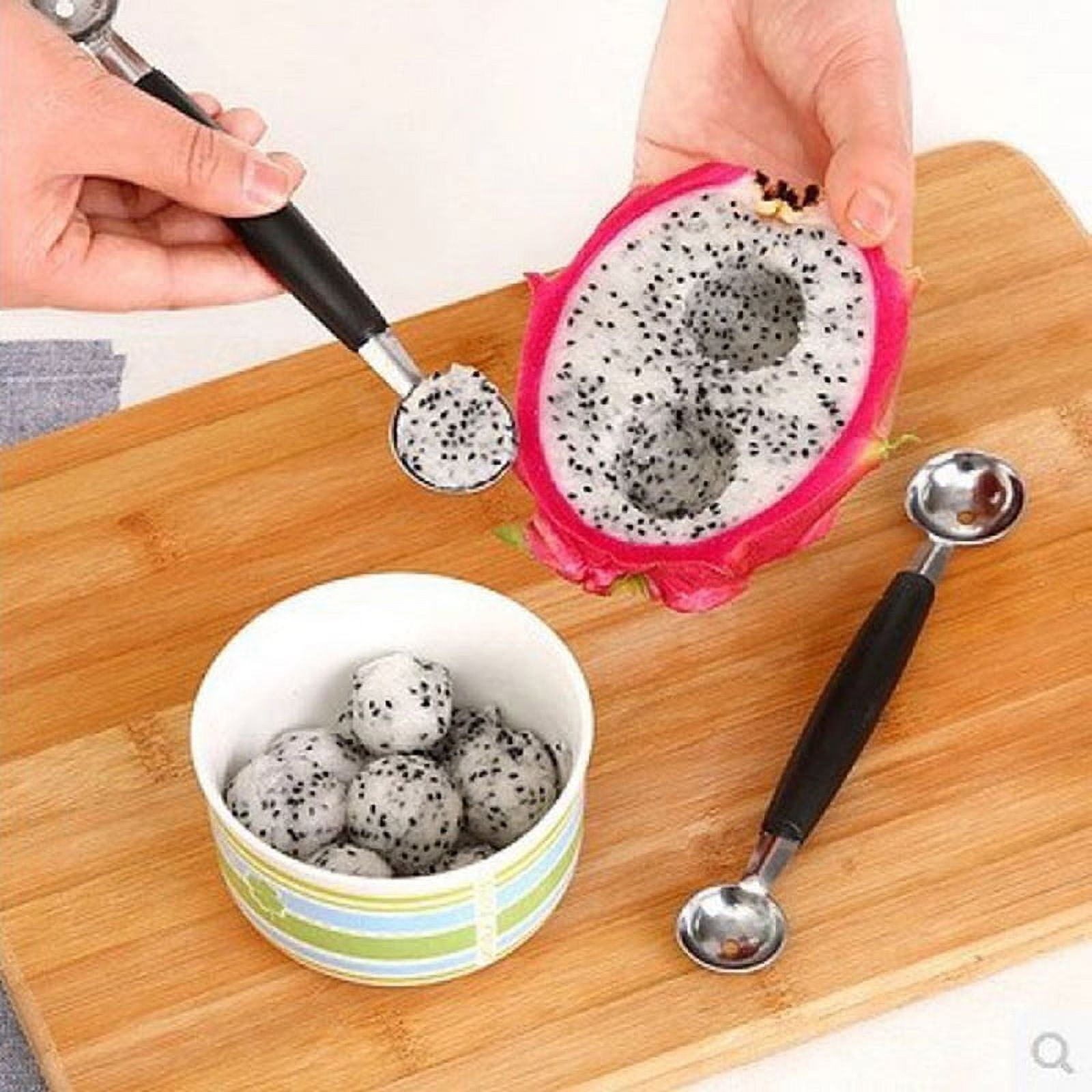 Kitchen Stainless Steal Double Ended Melon Ball Scoop Fruit Ice Cream