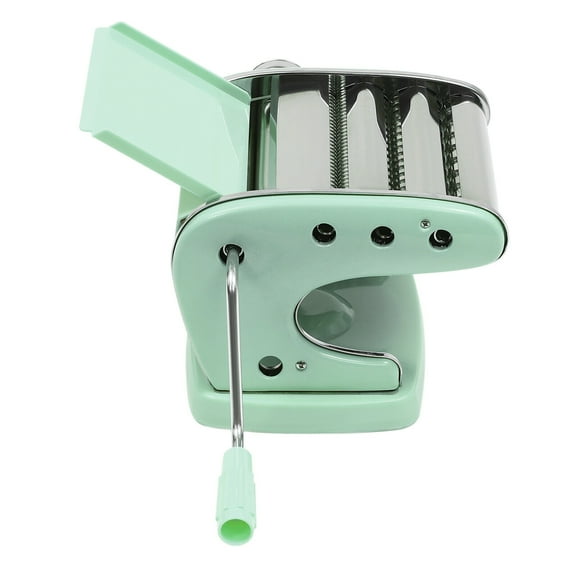 Kitchen Stainless Steel Pasta Maker Roller Machine Manual Fresh Noodle Spaghetti Maker, Green