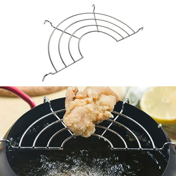 Kitchen Stainless Steel Semi-circular Oil Drain Rack Fried Food Oil Drip Filter