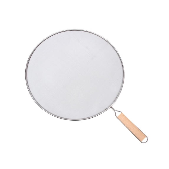 Kitchen Stainless Steel Splatter Screen With Handle and Lids Anti-oil S D O4R7