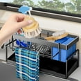 thumbnail image 1 of Kitchen Stainless Steel Storage Rack 9x4x3in Wall Hanging Dishcloth Sponge Drainer Rag Organizer No Drill Space Saving Modern Design with Tray Towel Hook for Sink Bathroom Office, 1 of 5