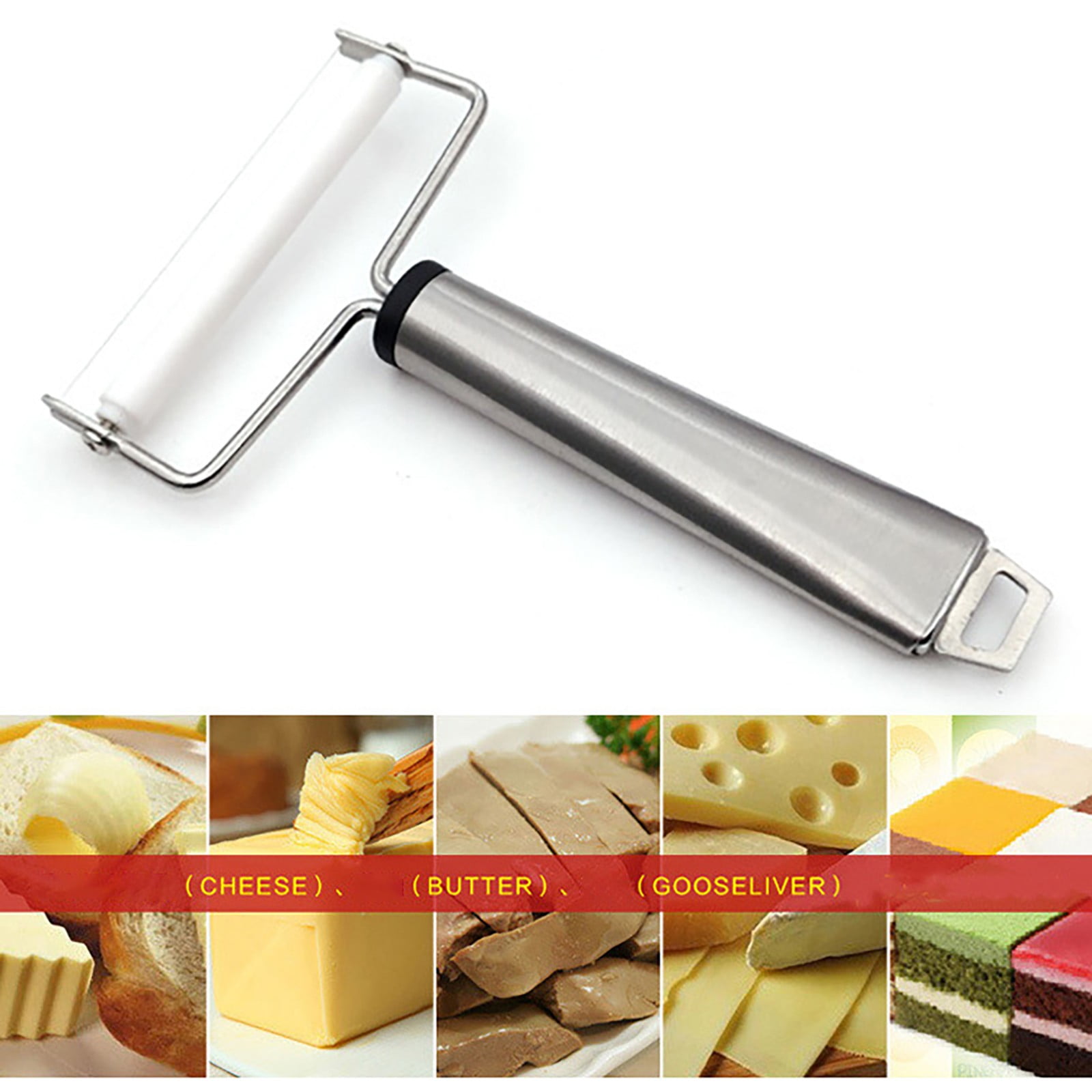 Kitchen Stainless Steel Wire Cheese Slicer,Adjustable Hand Held Cheese ...