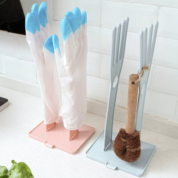 Kitchen Stand Countertop Bags Bottles Dry Stand Portable Hand Shaped Sink Storage Rack Shelf for Home Kitchen Blue