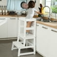 thumbnail image 1 of Kitchen Step Stool for Toddlers, Montessori Kids Learning Stool,Baby Standing Tower for Counter,Children Standing Helper (White), 1 of 10