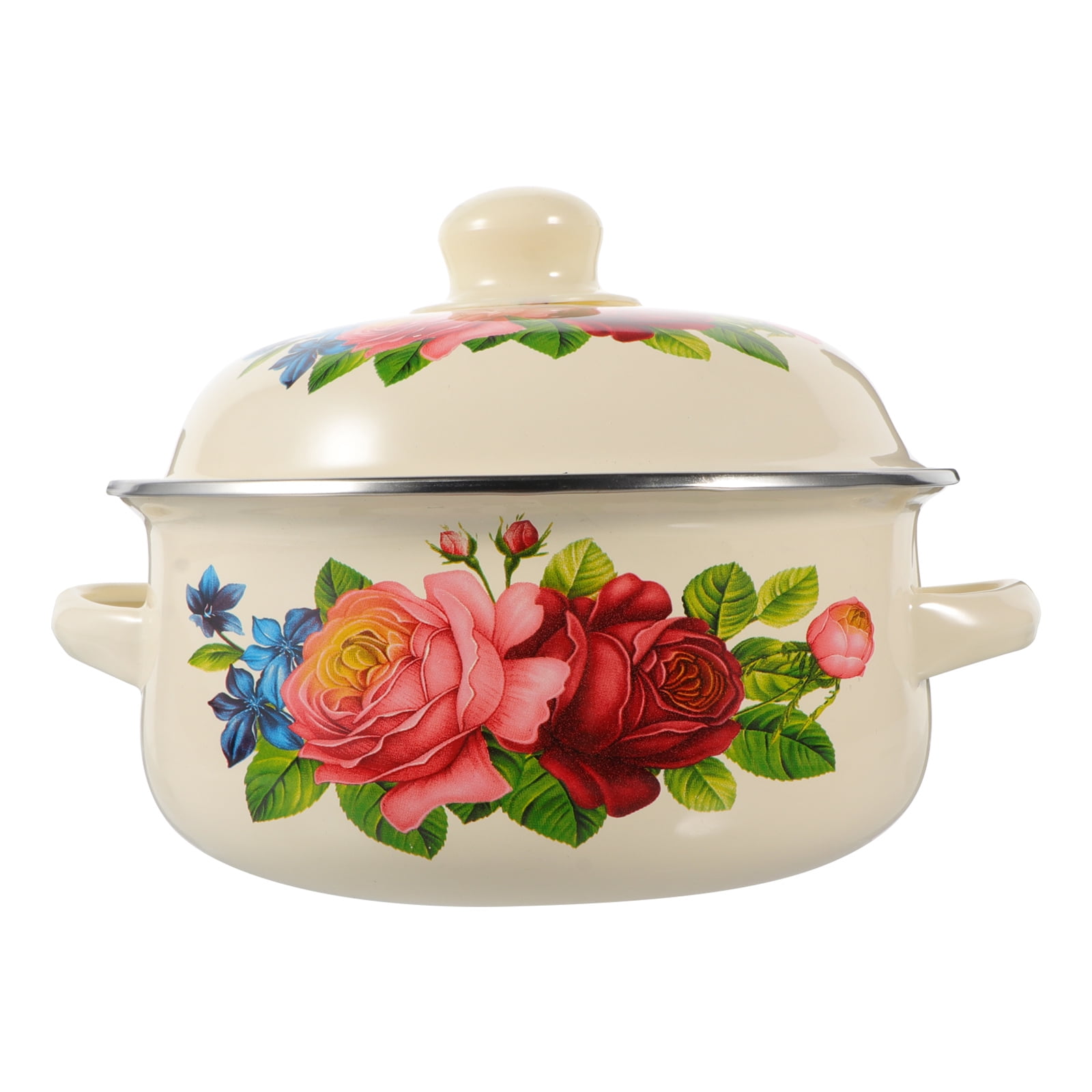 Kitchen Stockpot Enamel Soup Cooking Pot Durable Stock Noodle Pot