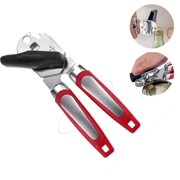 Kitchen Storage Accessory，Kitchen Manual Can Opener - Hand Held Can Opener with Smooth Edge Stainless Steel Blade