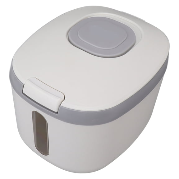 Kitchen Storage Airtight Rice Container, Odorless Bug Proof Cover Rice Bucket for Sugar for Grains S Gray 5kg/11.0lb