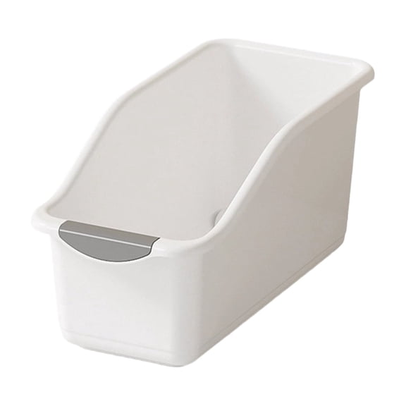 Kitchen Storage Bin, White Slanted Open Front, 1 Pack, Plastic Organizer for Cabinet Countertop Pantry Spices Seasoning Condiments