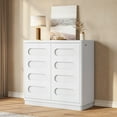 thumbnail image 1 of Kitchen Storage Cabinet with 2 Doors and Adjustable Shelves, Sideboard Buffet Cabinet with Storage, Curved Design Dresser/Coffee Bar for Kitchen Hallway Living Room, White, 1 of 9