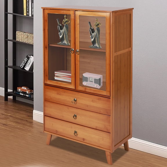 Kitchen Storage Cabinet Buffet Cabinet Sideboard W/3 Drawers 2 Doors Dining Room Brown