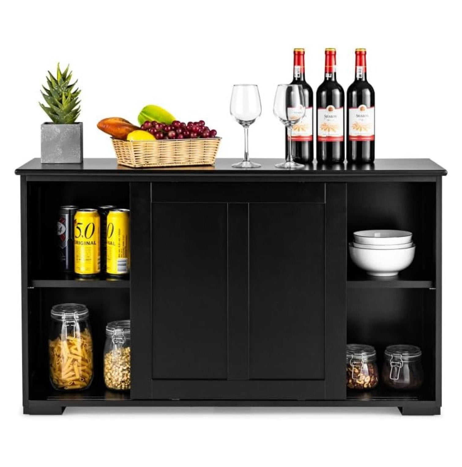 Kitchen Storage Cabinet, Stackable Buffet Storage Sideboard with ...