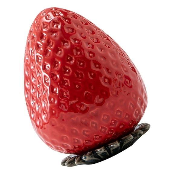 RENACLIPY Ceramic Strawberry Food Storage Container with Airtight Red Sealed Lid for Kitchen Pantry Organization