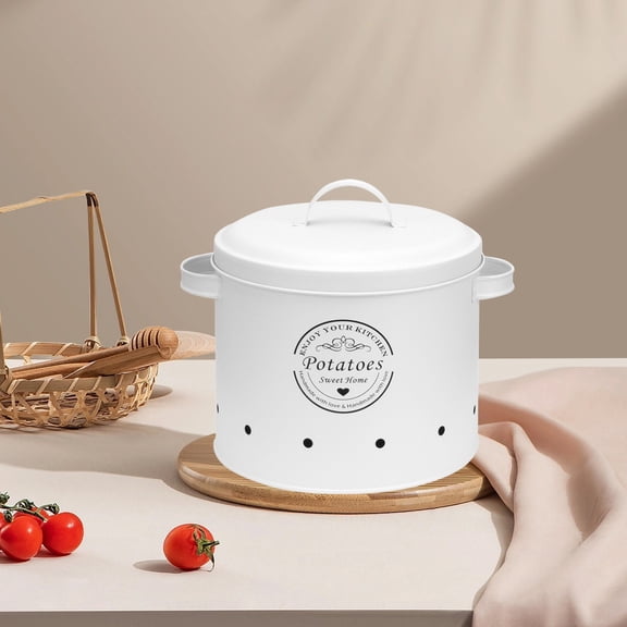 Kitchen Storage Canisters Jars, Garlic Storage Bucket, Vegetable Storage Container, Onions Storage Jar Potato Jar Onions Jar Beans Storage Jar