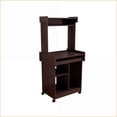 thumbnail image 1 of Kitchen Storage Cart with Hutch & Gliding Shelf | Mobile Locking Casters | Espresso | Particle Board+MDF, 1 of 5