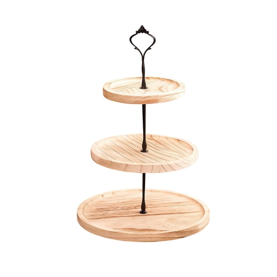 Kitchen Storage, Christmas Wooden Dessert Display Stand 3 Tier Cake Cupcake Stand Decorative Trays Rural Table Dessert Rack For Party Tea Break, Holiday Gifts