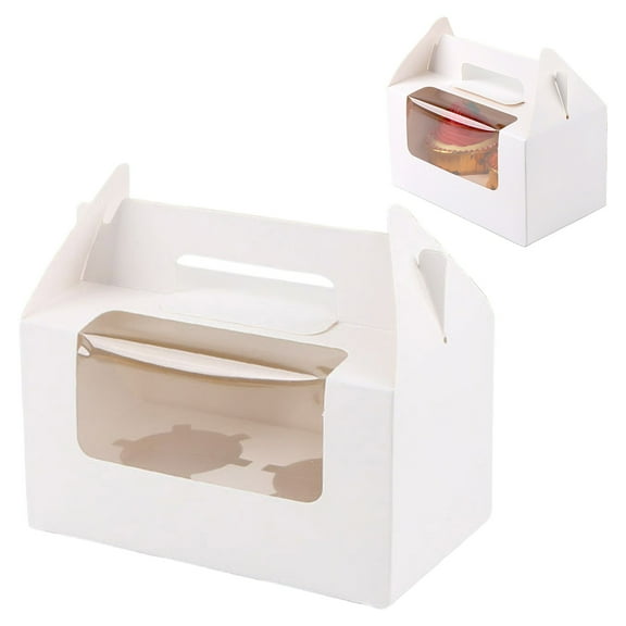 Kitchen Storage Containers 2 Pack Window Cupcake & Takeout Container with Carry Handle Secure Frosting for 2 Cupcakes Or