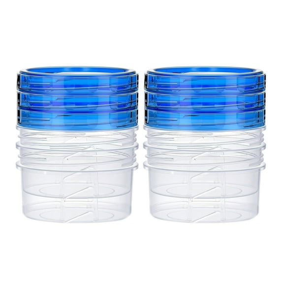 Kitchen Storage Containers 6 Pack 16 OZ Freezer Storage Containers Small Plastic Containers with Top Lids Round Storage Containers