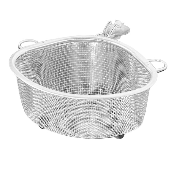 Kitchen Storage Corner Sink Drainer Basket, Stainless Steel Sink Strainer Basket for Kitchen