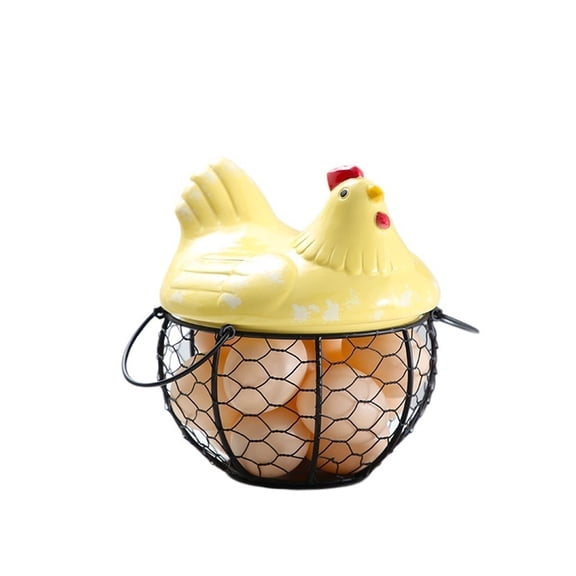 Kitchen Storage Metal Wire Egg Basket Farm Chicken Cover Egg Holder/Organizer Case/Container