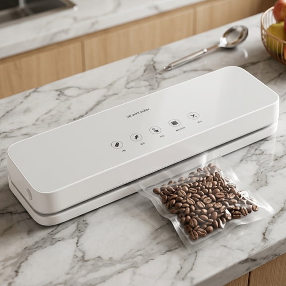 Kitchen Storage & Organization Vacuum Sealer Machine Multi-Mode Dry & Wet Automatic Food Sealing Device Compact Portable Household Food Preservation Packer for Meat Fruit Vegetable Freezer Storage