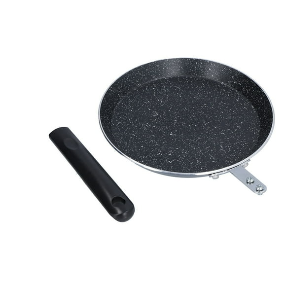 Kitchen Storage Pancake Pan, Medical Stone Frying Pan Fast Heat Conduction for Restaurant for Induction Cooker for Electric Stove Black