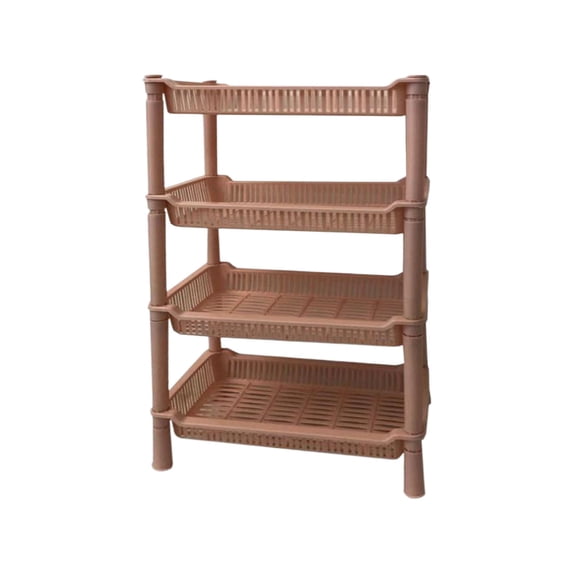 Kitchen Storage Rack 4-Tier Polymer Desktop Organizer for Bathroom Living Room 20.08 in x 9.45 in x 6.69 in