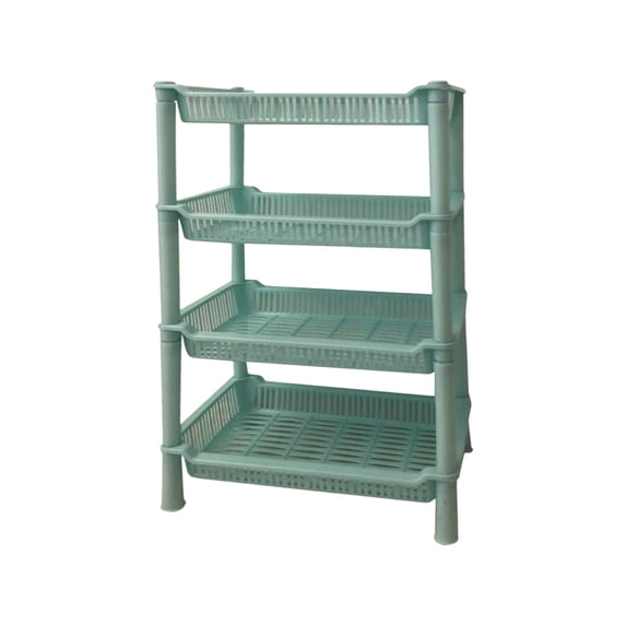 Kitchen Storage Rack 4-Tier Polymer Desktop Organizer for Bathroom Living Room 20.08 in x 9.45 in x 6.69 in
