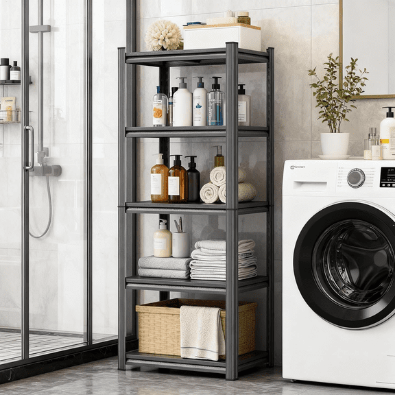 Kitchen Storage Rack, 5 Tier Metal Shelving Unit,Small Pantry Shelves for Kitchen Counter,Shelf Organizer for Baker/Book, 20”Wx14”Dx54”H