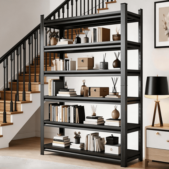 Kitchen Storage Rack, 6 Tier Metal Shelving Unit,Small Pantry Shelves for Kitchen Counter,Shelf Organizer for Baker/Book, 40”Wx16”Dx78”H