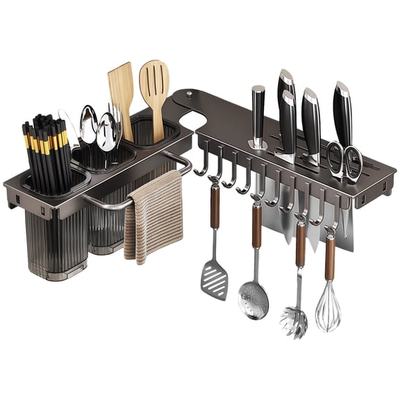 Kitchen Storage Rack, Adjustable 25.6 Inch Carbon Steel Countertop Organizer, Space Saving Dual Use Shelf for L-Shape Triangular Spaces, Three Cups, Gunmetal Gray