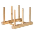 thumbnail image 1 of Kitchen Storage Rack Bamboo Anti-skid Plate Pot Lid Dish Bowl Drying Holder Organization Cutting Board Drainage Stand, 1 of 10
