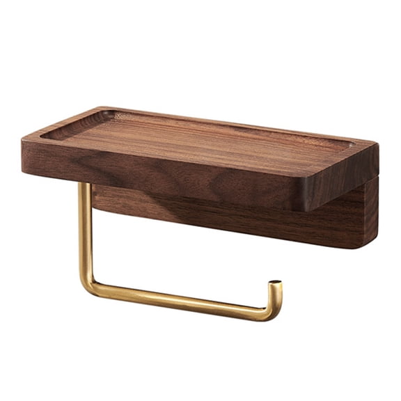 Kitchen Storage Rack Brass Wood Tissue Holder Rustproof Bathroom Accessorie
