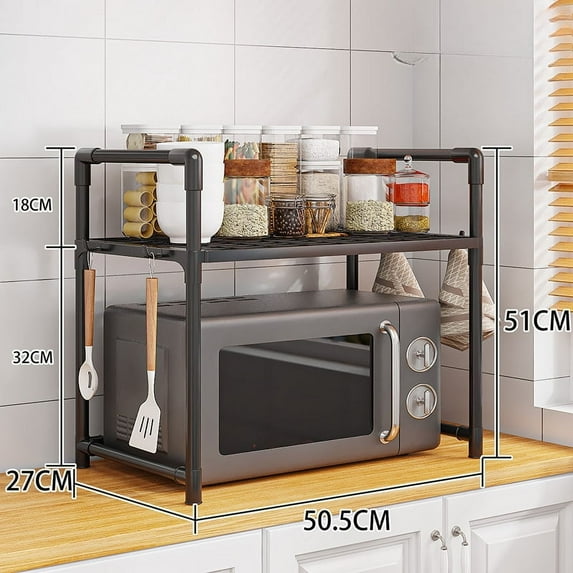 Kitchen Storage Rack Microwave Shelf Condiment Organizer Shelf Multi-Layer Simple Countertop Tidying Shelves Kitchen Accessories
