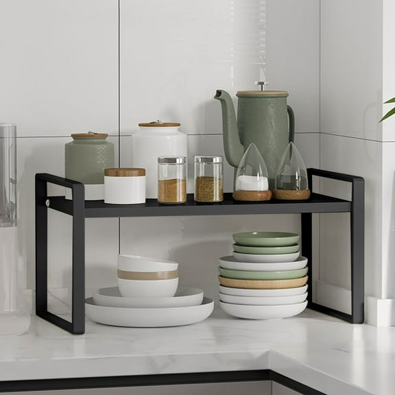 Kitchen Storage Rack, Space Saving Organizer, Durable Metal Construction, Countertop and Cabinet Storage, for Organized Homes