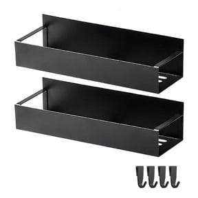 Kitchen Storage Rack for Refrigerator Side, Carbon Steel 2 Shelf Set for Condiment Bottle Rack