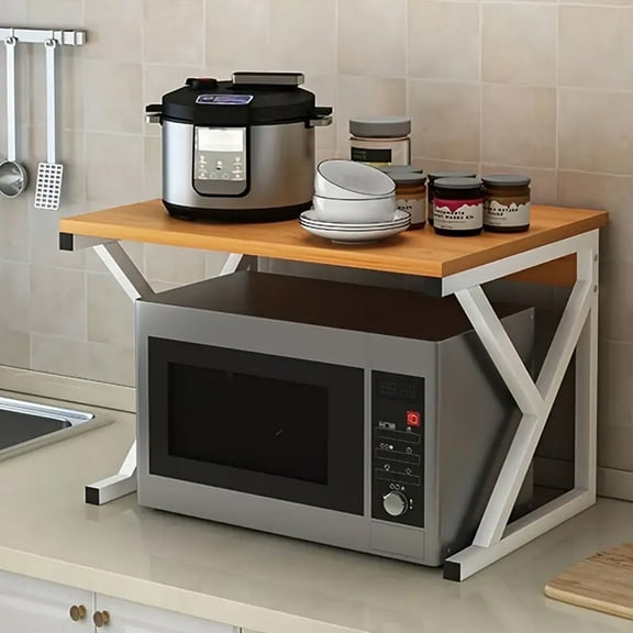 Kitchen Storage Shelf, 2-Tier Multi-Purpose Microwave Oven Rack for Home Office