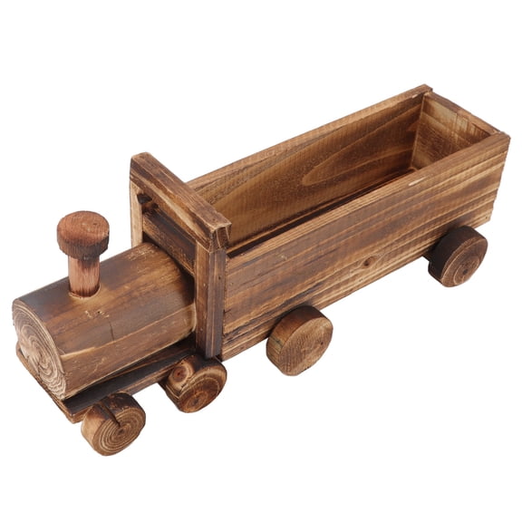 Kitchen Storage Wooden Flower Pot, Wooden Planters Train Shape for Garden for Office for Home
