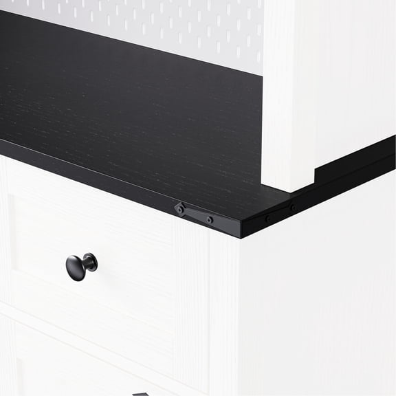 Kitchen Storage and Display Cabinet | Open Shelves, DIY Pegboard | Waterproof MDF Surface | Stores and Displays Kitchen Items