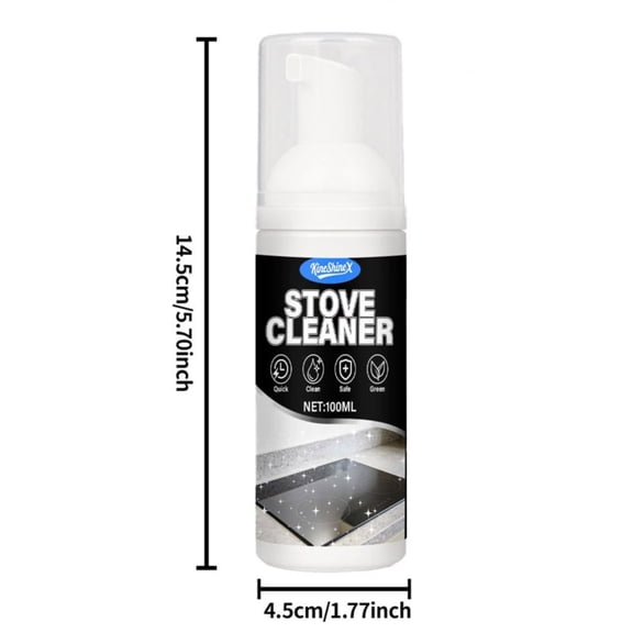 Kitchen Stove Cleaner Foam | Grease Remover for Induction, Gas, Stainless, Porcelain Cooktops | Non-Abrasive Formula | 100ml | Fast Cleaning, Eco-Friendly