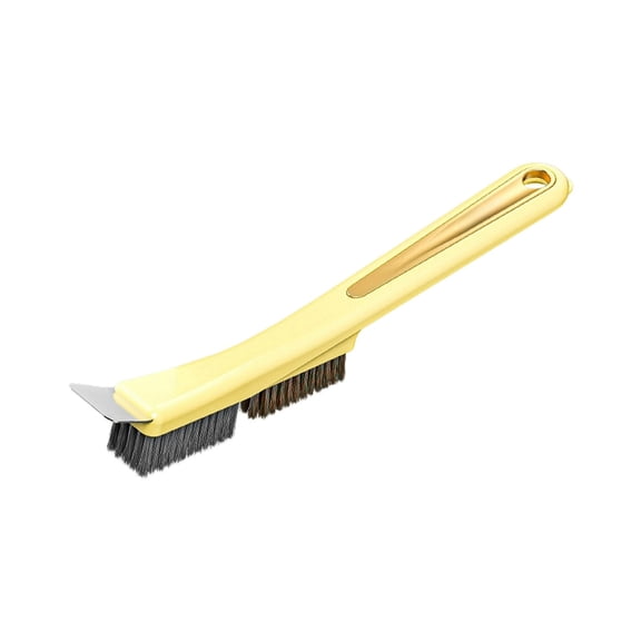 Kitchen Stove Top Brush with Built In Scraper, Steel Wire Scrubber Heavy Duty Cleaning Gadget for Home Use, Dirt Removal Tool for Tile, Sink Drains, Grout, Bathroom Corners, and Household Surfaces