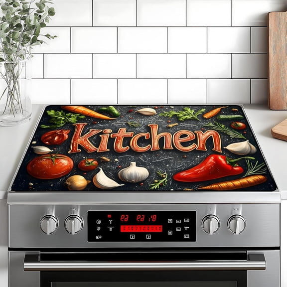 Kitchen Stove Top Cover Retro Flower Gas Stove Top Cover for Home Decoration Kitchen Pad Non-Stick Washable Cooktop Covers Countertop Protector Keep Stove Clean 28"x20"