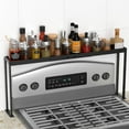 thumbnail image 1 of Kitchen Stove Top Shelf, Over Spice Rack Shelf for Stove, Stainless Steel Stove Top Spice Rack, Adjustable 27-33inch, Kitchen Spice Organizer, Condiments and BBQ Sauces, Black, 1 of 9