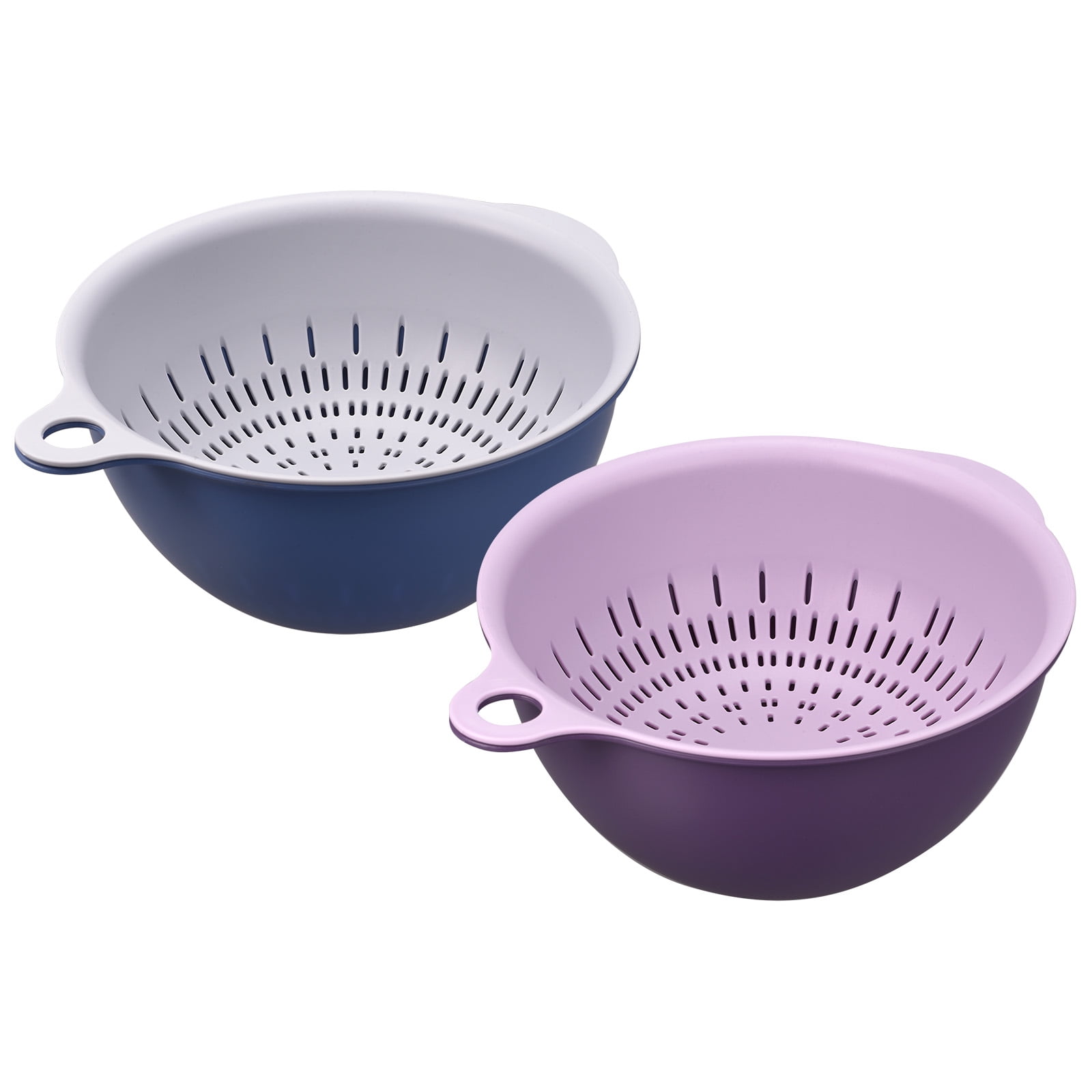 Unique Bargains Kitchen Strainer Colander Bowl Set 2 Pcs Medium Double