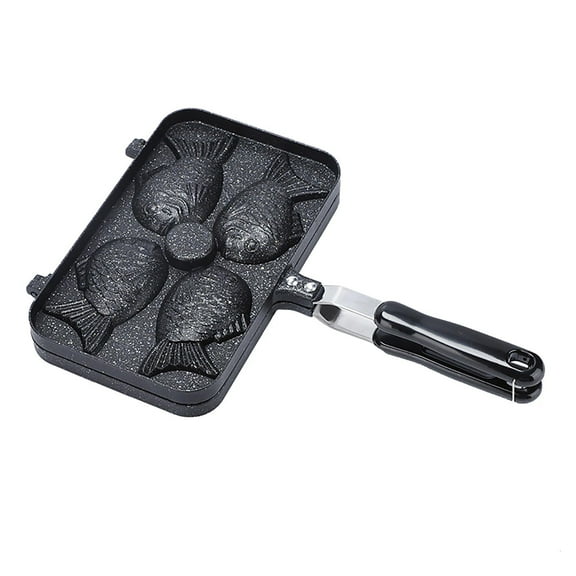 Kitchen Stuff Kezqiaxn Four Fish Non-stick Double-sided Sea Grill Aluminum 4 Fish Fish-shaped Sea Frying Pan