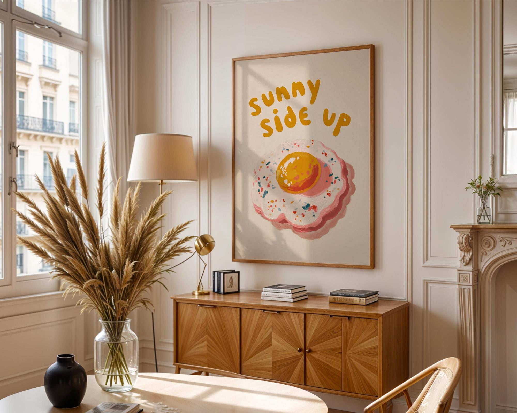 Kitchen Sunny Side Up Egg Retro Food Kitchen Fun Breakfast Poster ...