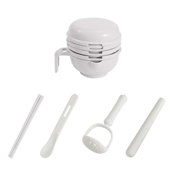 Kitchen Supplies 10 Piece Set Baby Complementary Food Grinding Bowl Manual Grinder Multifunctional Set for Baby and Children's Fruit and Food Preparation and Complementary Food Kitchen Decorations