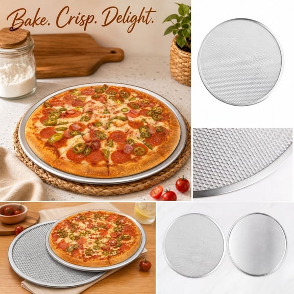 Kitchen Supplies, 9 Inch Pizza Tray for Oven, Aluminum Baking Sheet for Oven, Baking Trays for Oven, Seamless Rim 9-Inch Perforated Aluminum Pizza Mesh Pan Works As Pizza Making