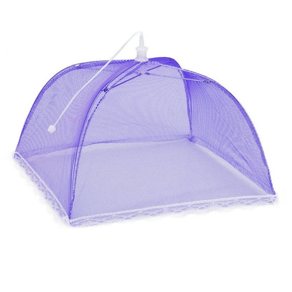 Kitchen Supplies And Accessories Vsontor 1 Large-Up Mesh Screen Food Cover Tent Dome Net Umbrella Picnic Purple