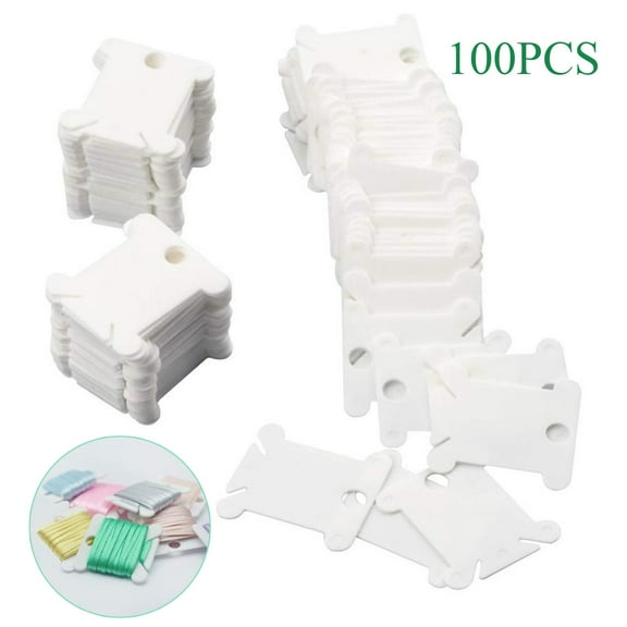 Kitchen Supplies And Accessories Vsontor 100Pcs Embroidery Spool Sewing Thread Winding Board Stitch Stitch Storage White