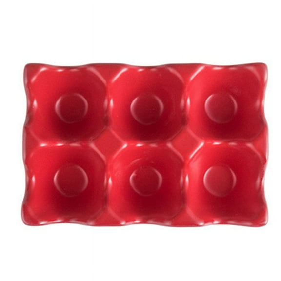 Kitchen Supplies Egg Tray Rack Household Ceramic Tableware Red